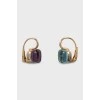 Earrings with amethyst and topaz