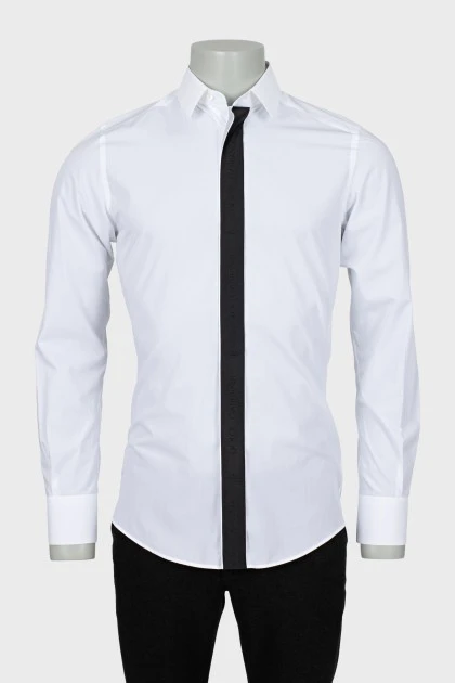 Men's shirt decorated with ribbon