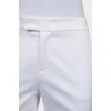 Tapered white trousers with arrows