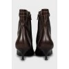 Brown pointed toe ankle boots