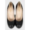 Leather block heels