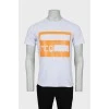 Men's T-shirt with orange print