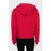 Red printed hoodie
