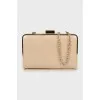 Leather clutch with gold hardware