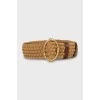 Braided belt with gold buckle