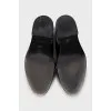 Leather peep-toe loafers