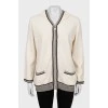 Cashmere cardigan with hood
