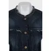 Fitted denim jacket with decor