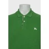 Men's green polo with embroidered logo