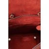 Red leather tote bag