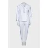 White tracksuit with stripes