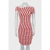 Striped dress with drapery