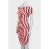 Striped dress with drapery
