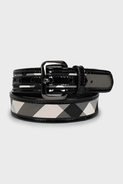 Leather belt with textile insert