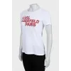 White T-shirt with red logo