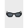 Black sunglasses with logo on arms