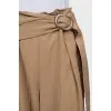 Beige high-waisted trousers