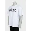Men's white T-shirt with embroidered logo