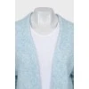 Knitted cardigan with short pile