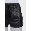 Leather shorts with pockets