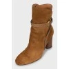Brown ankle boots with leather strap