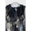 Mixed color fur vest