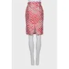 Printed pencil skirt with pockets