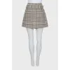 Wool mini skirt in checkered print