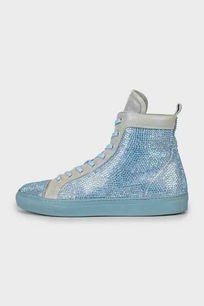 Sneakers decorated with rhinestones