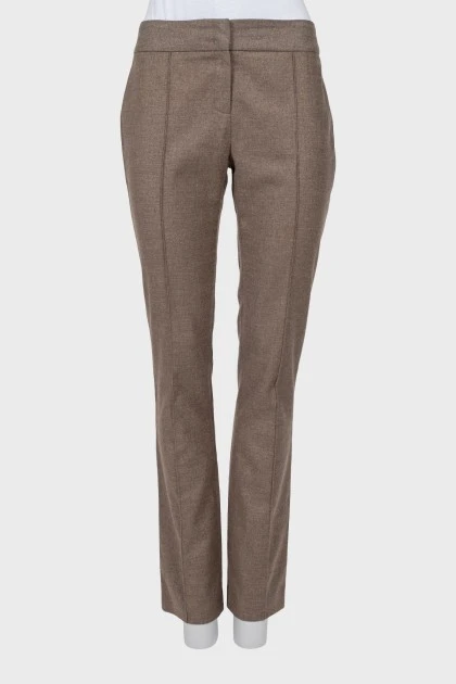 Trousers with lurex and stitched creases