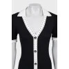 Black and White Button Down Midi Dress