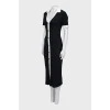 Black and White Button Down Midi Dress