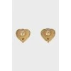 Heart-shaped earrings with logo