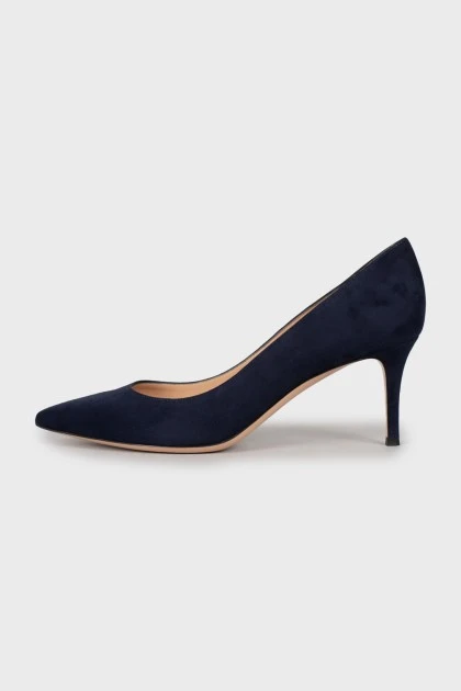 Navy blue suede shoes