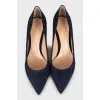 Navy blue suede shoes