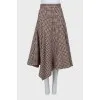 Asymmetrical wool midi skirt