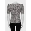 Printed blouse with accent shoulders
