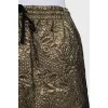 Golden printed mini skirt