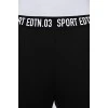 Sports leggings with printed waistband