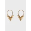 Gold earrings with engraving