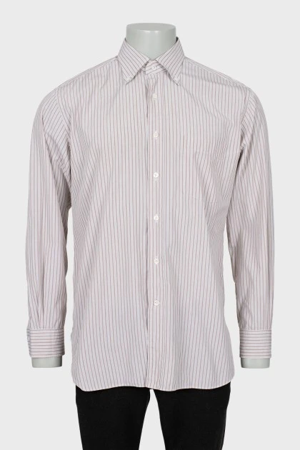 Men's striped straight-fit shirt