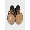 Suede sandals with embossed logo