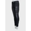 Skinny fit jeans with distressed effect