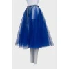 Denim skirt with tulle