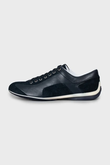 Men's leather and suede sneakers with tag