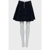 Denim skirt with velour print