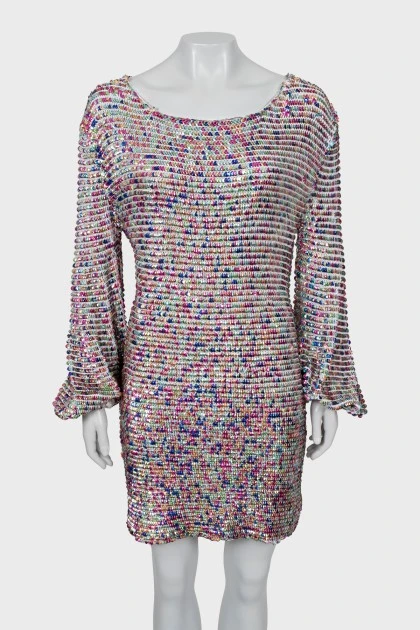 Dress decorated with sequins with tag