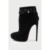 Ankle boots suede with a wide shaft