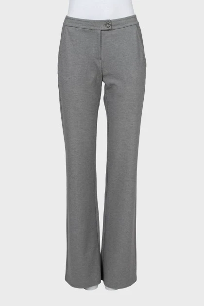 Gray flared trousers