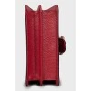 Red leather shoulder bag